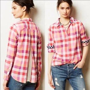 Isabella Sinclair hibiscus tea plaid shirt